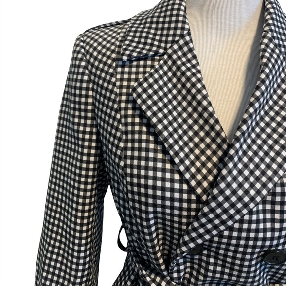 cleo Jackets & Coats Cleo Black White Checkered Pea Coat Poshmark